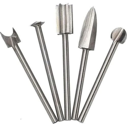 5PCS Electric Root Carving Grinding Head,Wood Carving and Engraving Drill Bits Milling Root Cutter Carving Tools (3X6Cm)