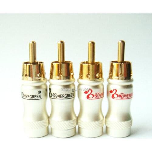 8PCS RCA Plug Audio Male Connector Solder Gold Plated