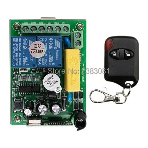 AC220V 2CH Wireless Remote Control Switch System teleswitch Receiver + cat eye Transmitters for Appliances Gate Garage Door