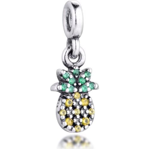 Beads fits for Necklaces Bracelets 100% 925 Sterling Silver Jewelry Signature ME My Pineapple Charms Free Shipping