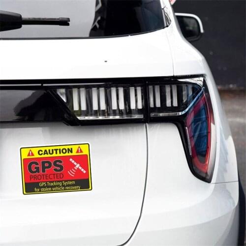 CDCOTN 2pcs/Set Auto Car Decals Warning Letters GPS Alarm Security Motorcycle Stickers Anti-theft Waterproof Sticker Car Styling