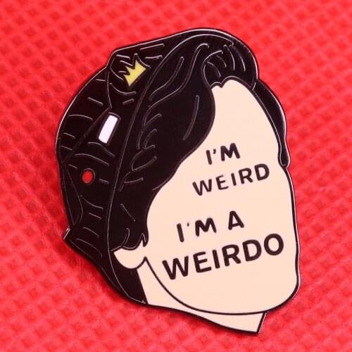 I'm a weirdo enamel pin feminist brooch crown witchy badge abstract art jewelry be yourself pins unique weird gift women accesso