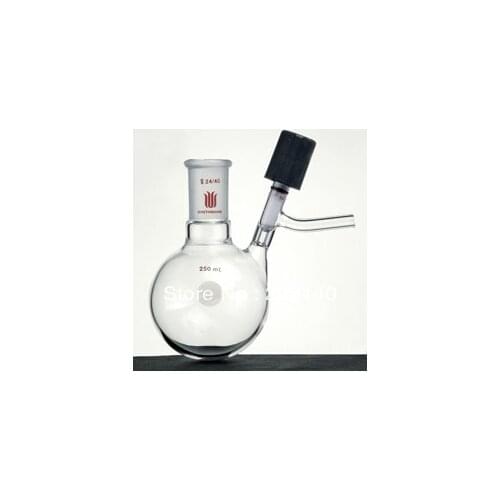 F544500 Flask, Reaction, High Vacuum Valve, Capacity:500ml, Joint:24/40, Valve Size:0-4mm