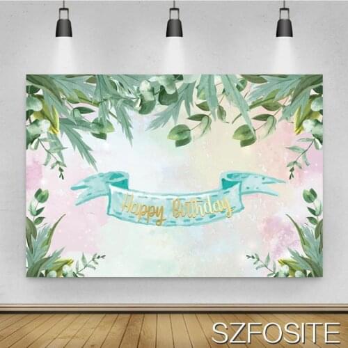 Beautiful Leaves Flowers Background Girl Birthday Party Pink Backdrop Photography Studio Photo Children Room Window Decoration