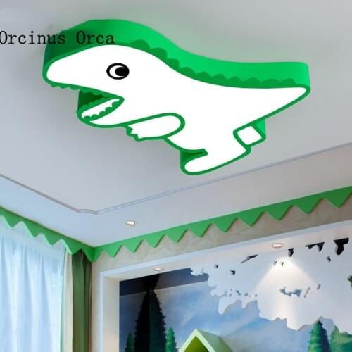 Cartoon creative dinosaur ceiling lamp boy bedroom childrens room kindergarten lovely color Tyrannosaurus ceiling lamp