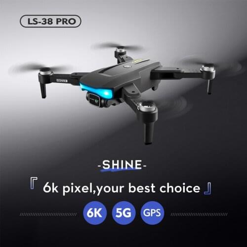 LS-38 GPS RC Drone with 6K Camera EIS Anti-shake Gimbal Brushless Motor 5G Wifi Video Aerial FPV Quadcopter Smart Follow Mode