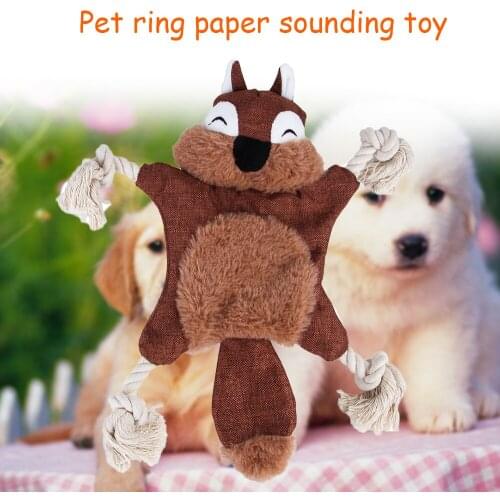 Cute Animals Pet Dog Chew Squeak Toys Giraffe Fleece Rope Interative Toy Plush Puppy Deer For Pet Dogs Cat Chew Squeaking Toy