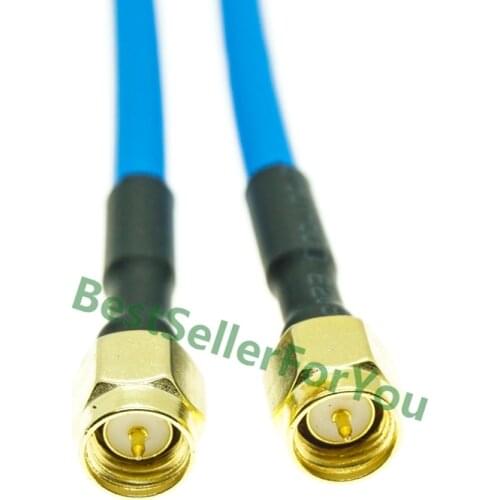 New SMA Connector Male To SMA Connector Male Plug Straight RF Coax Pigtail Semi-rigid Cable RG402 Blue