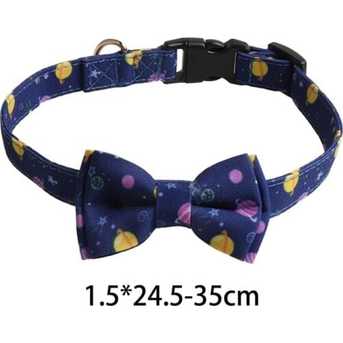 Pet Dog Collars Bowknot Small Medium Dogs Necklace Bowtie Adjustable Breakaway Pets Bulldog Collar 2.0*30-45cm/1.5*24.5-35CM