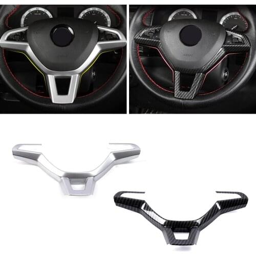 For Skoda Kodiaq 2016-2020 Interior Part Refit Steering Wheel Frame Trim Carbon Fiber Color Decoration Trim Car Accessories
