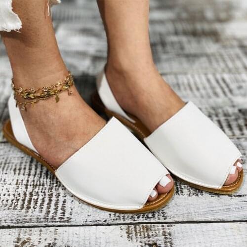 Summer Womens Sandals Peep Toe Back Strap Ladies Sewing Flats Shoes Female Slip On Slides Woman Footwear Casual Lightweight