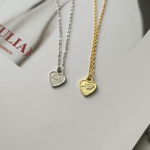 DAVINI Chic Heart Necklace Golden Vintage Minimalist Pendant Link Chain Necklaces For Women Couples Fashion Jewelry MG241