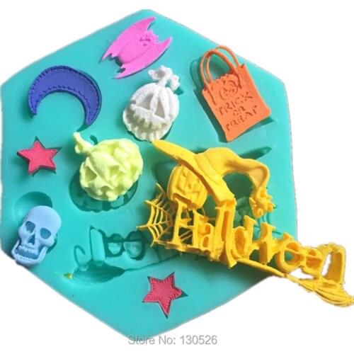 Halloween Pumpkin letter Shape Silicone Cake Mold Fondant hat star Cake Tools For Cupcake Bakeware moon mold Kitchen Accessories