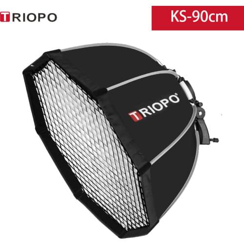 TRIOPO 90cm Octagon Umbrella Softbox with Honeycomb Grid For Godox Flash speedlite photography studio accessories soft Box