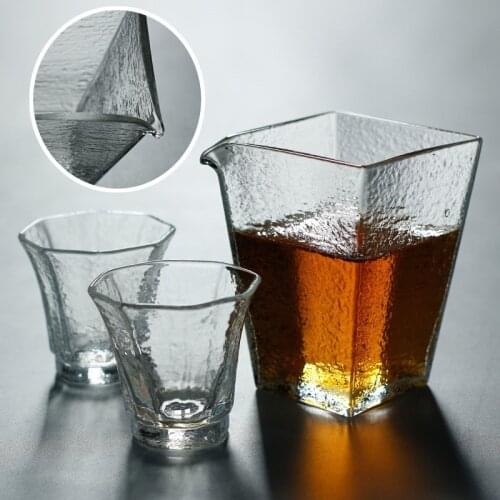 Heat-resistant Glass Square Fair Cup Variety of Japanese Transparent Tea Dividers Thickened Hammer Tea Haiyun Cup Kungfu Tea Set