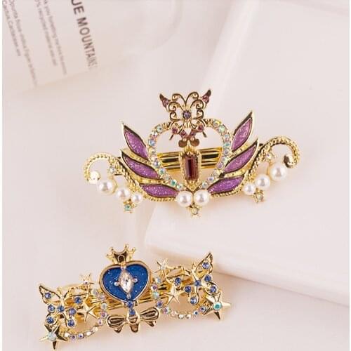 Sailor moon Serenity Crystal Tiara Spiral Heart Moon Rod Barrette Hair Clip hairpin Accessories Beauty cosplay