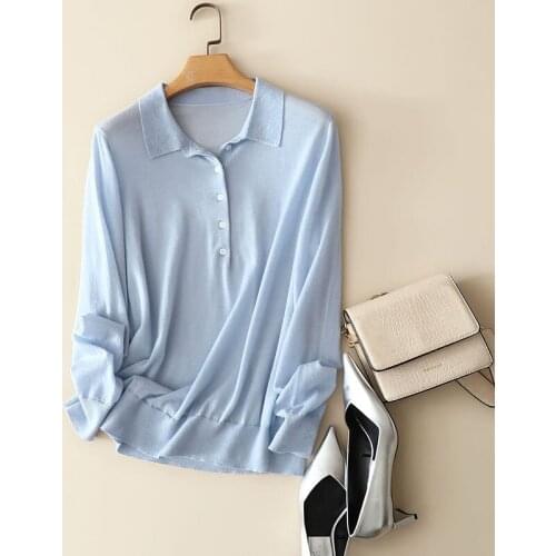 2021 spring autumn simple half buttons 100% cashmere pullovers for women knitted sweaters soft knitwear