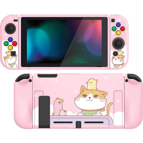 PlayVital Soft TPU Slim Protective Case Cover with Colorful ABXY Direction Button Caps for NS Switch NS Switch Joy-Con Console