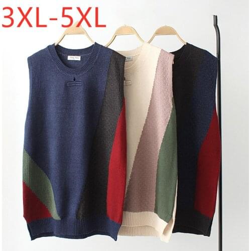 New 2021 ladies spring autumn winter plus size sweater knit tank tops for women large sleeveless blue vest sweater 3XL 4XL 5XL