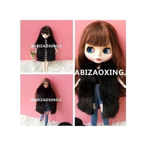 1/6 bjd blyth doll clothes Pullip Accessories Fashion imitation fur vest for blyth doll clothing 30cm doll accessory for barbie