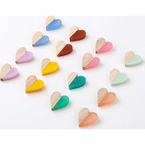 10pcs Sweet Wood and Resin Stitching Lovely Patch DIY Handmade Ornament Ear Stud Hair Accessories Material