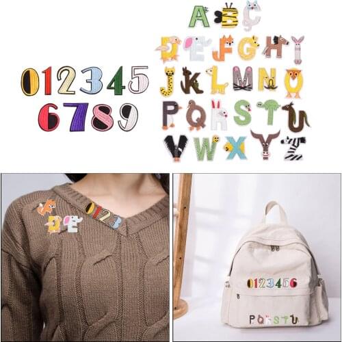 36Pcs Letters Numbers Patches for Clothes DIY Stripes Iron on Appliques Kids Clothing Stickers Embroidery letters number Badges