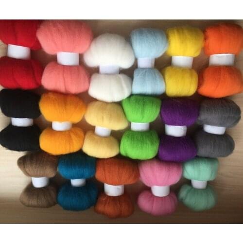 70s DIY merino combed 100% wool felting needle wool fiber 5g/17pcs/lot