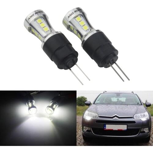 ANGRONG 2x HP24W G4 18 SMD LED Sidelight Daytime Running Light Bulbs DRL For Citron Peugeot