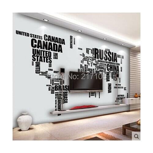 Free shipping contemporary and contracted TV setting wall wallpaper English letters