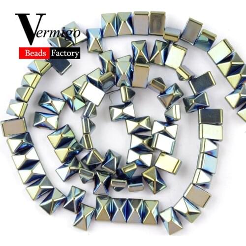 Green Rivet Shape Hematite Natural Stone Beads For Jewelry Making DIY Necklace Bracelet Spacer Beads 6x3mm 6x6mm 8x4mm 15"