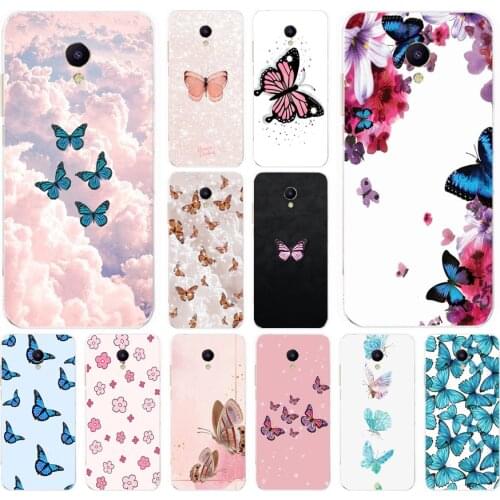 32AS Beautiful butterfly Soft Silicone Back Cover Case for Meizu M5 M5C M5S Note M8 Lite X8 cover funda