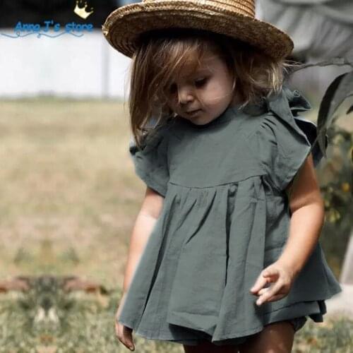 Summer Toddler Girls Clothing Set Baby Girls Clothes ruffle sleeve tops+shorts Kids Clothes For Girls Outfits 1 2 3 4 Year Cute