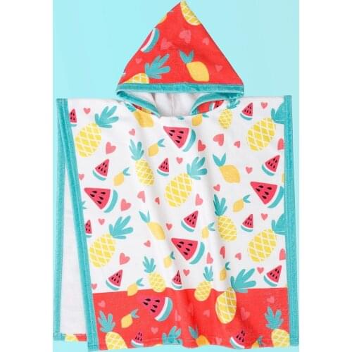 Child Panço Beach Towel Fruit Size: 60x60 cm Inner face 100 Cotton curling, outer face velvet soft in texture
