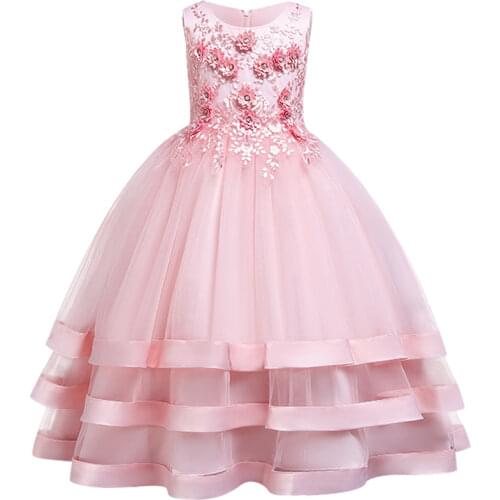 New Style Long Girl Wedding Bridesmaid Party Dress 2019 Girls Pageant First Communion Dresses Party Communion dinner Dress