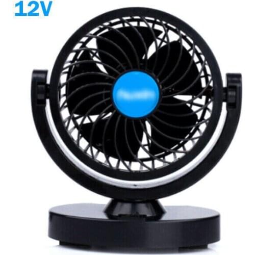 Electric Car Truck Fan 12V Strong Wind Adjustable Air Cooling Fan Universal Mini Silent Rotating Speed
