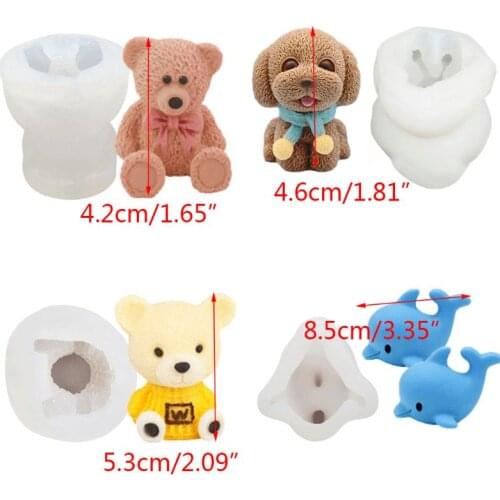 Ice Cube Maker 3D Bear Dolphin Shape Silicone Chocolate Mold DIY Whiskey Drink