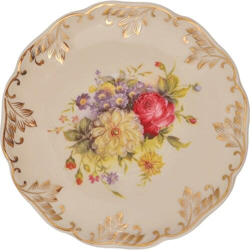 Ceramic Coffee Dish, Small Dish, High-end European Dish, Luxury Dish, Household Snack Dish, Small Exquisite Retro Snack Dish