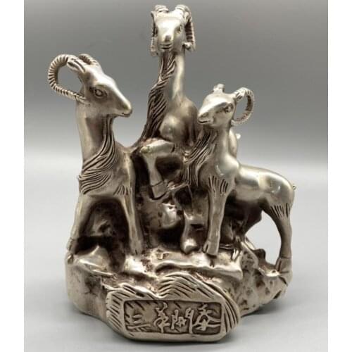 China White copper three sheep crafts statue