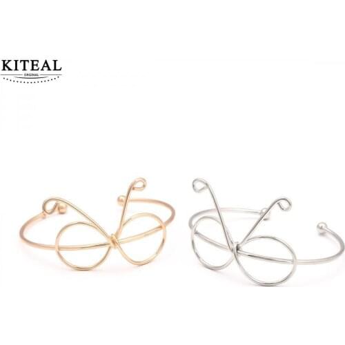 KITEAL Hot Gift Creativity Simple Wild Korean Metal Handmade Heart Bow-Knot Opening Bracelet Maiden Summer Jewelry