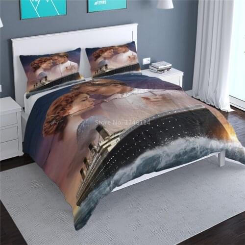 Jack and Rose Titanic Film 3D Printed Bedding Set Comforter Cover / Duvet Cover with Pillowcases Bed Linens for Couple Lovers