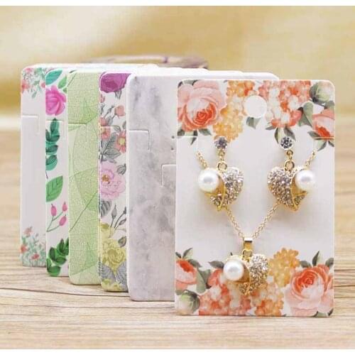 Hot sale 50Pcs Multi-Style Jewelry set package Card 6*9cm Flower/ marbling design necklace earring pendant package card