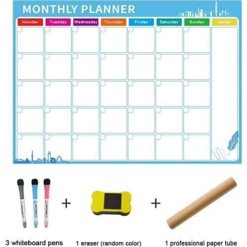 Whiteboard Magnetic Calendar Weekly Monthly Magnet Calendar Planner Drawing Refrigerator White Board Memo Maker Home Use