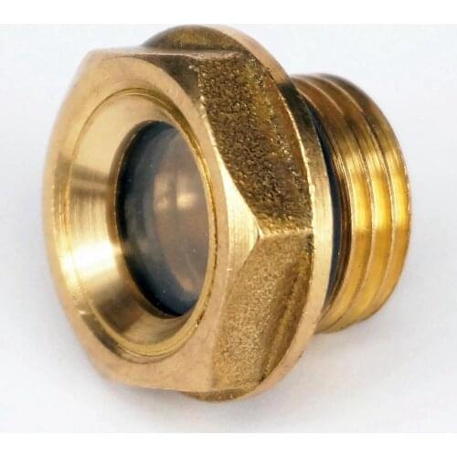 Thread M16x1.5mm Metric Male Brass Oil Level Sight Glass Window Hex Head For Air Compressor Gearbox