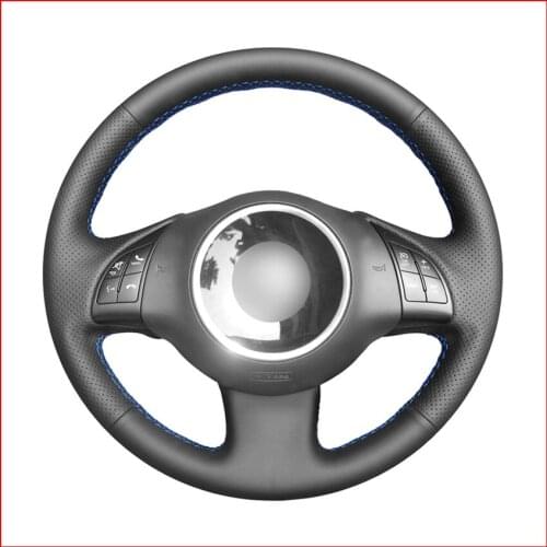 Mewant Black Artificial Leather Car Steering Wheel Cover for Fiat 500 2008 2009 2010 2011 2012