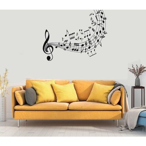 Music Notes Wall Stickers For Mucis Room Living Room Waterproof Wallpaper Home Decor Vinyl Art Mural dw11405