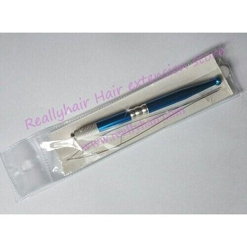 2017 New Nano Ring Aluminium Handle Multifunction Pulling Needle for Micro Rings&Nano Rings Links Loop Hair Extension Tools Blue