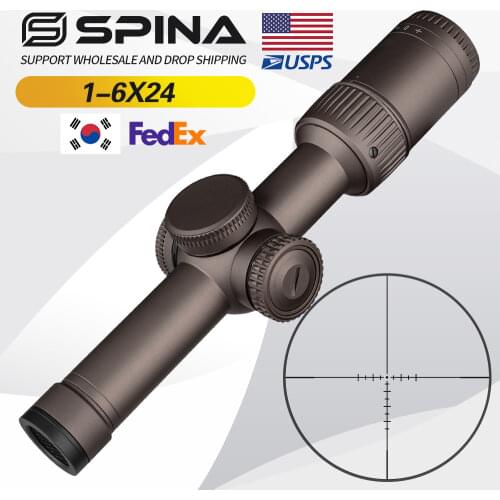 New Tactical 1-6x24 HD Riflescope Optics Rifle Magnificate Scope Hunting Sight With 20mm Dual Rail Mount For Outdoor Shooting