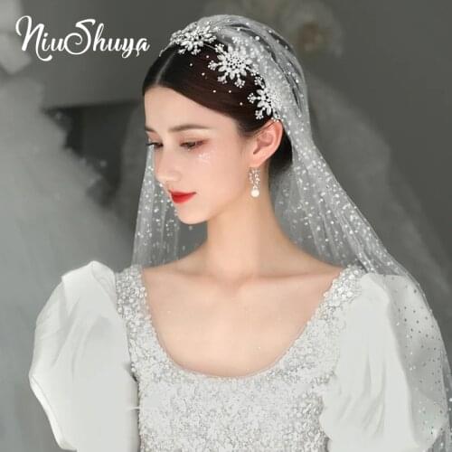NiuShuya Floral Snowflake Headband Hair Hoop Rhinestones Princess Wedding Bridal Hairband Elagant Soft Jewlry Hair Accessories