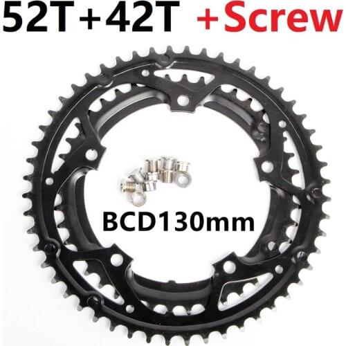 130BCD Chainring 52T 42T Double Chain Wheel Alloy Steel Road Bicycle Folding Bike Crankset Parts