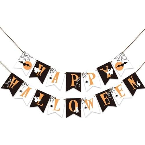 Halloween Party Decoration Items Spider Pumpkin Ghost Bat Pull Flag Latex Balloon Set Halloween Balloon Set Home Decor